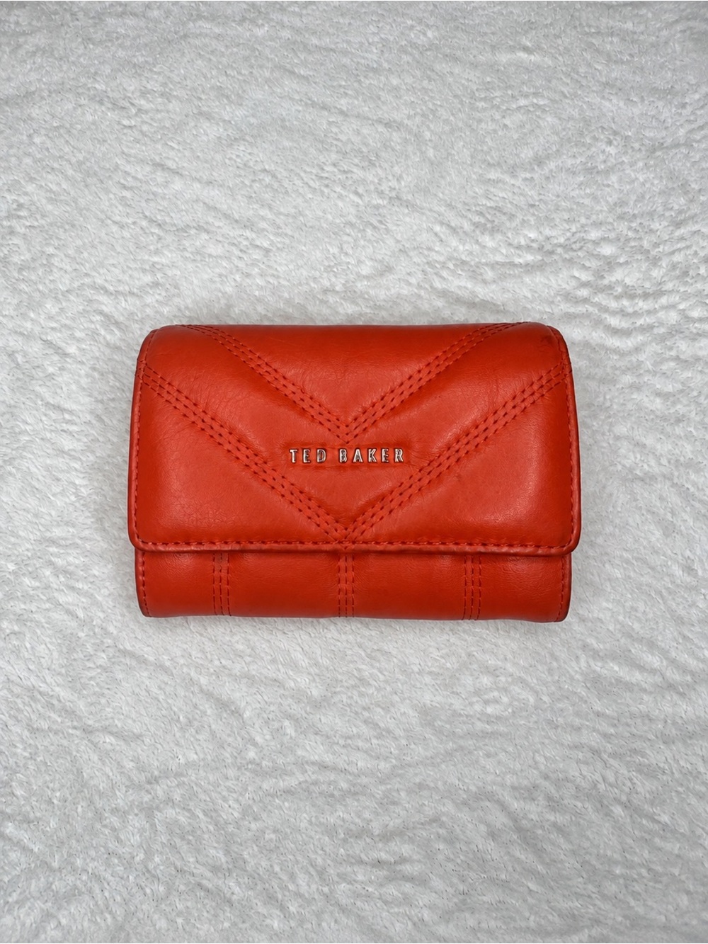 Ted Baker London Women’s Orange Coral Bifold Wallet Zip Coin Pocket Card Holder